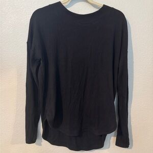 Athleta Charcoal Open Back Long Sleeve Top